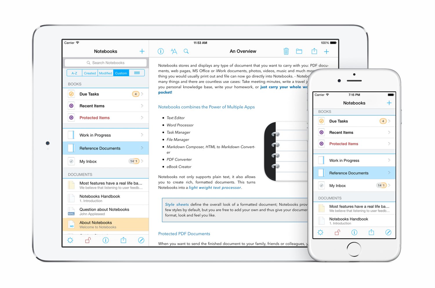 Notebooks for iPhone and iPad
