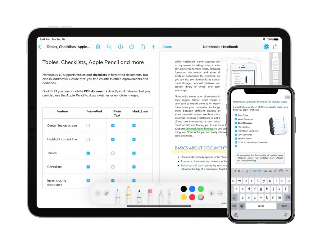 Notebooks for iPad and iPhone