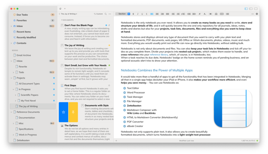 Notebooks for Mac 3 - Overview