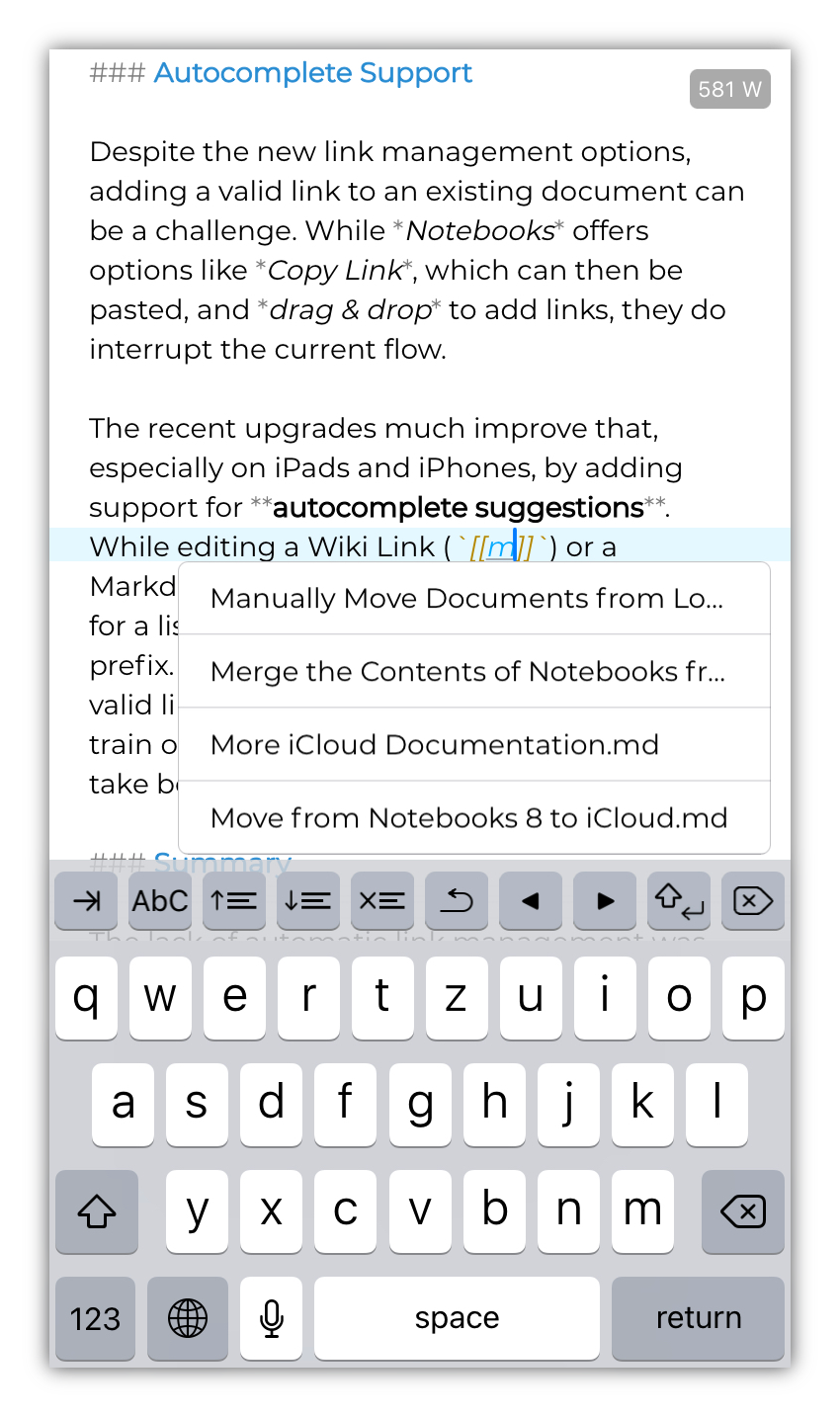 Create internal links with autocomplete in Notebooks 12