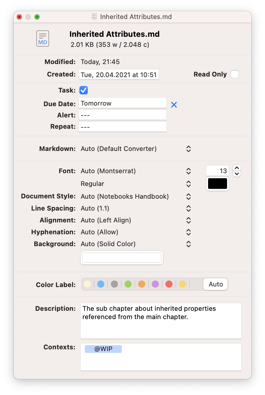 Notebook Properties Properties and Attributes • Notebooks